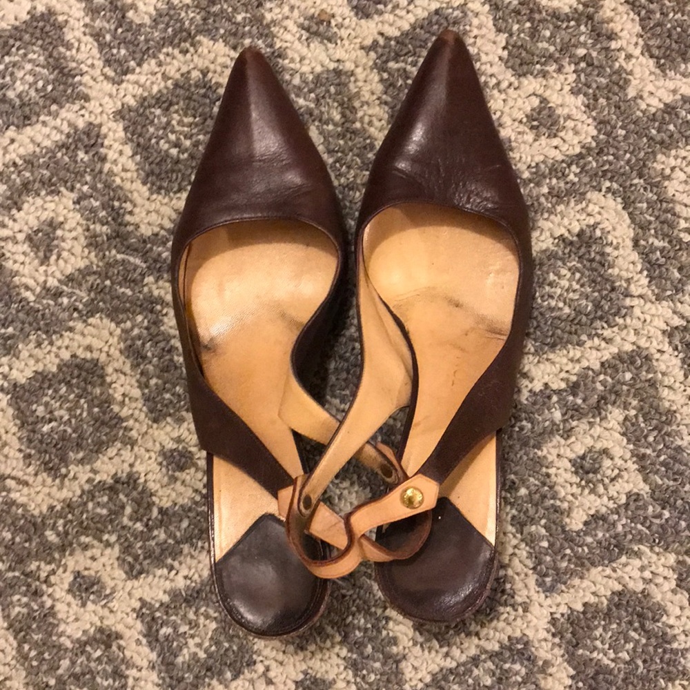 Louis Vuitton Brown Sling Back Shoes